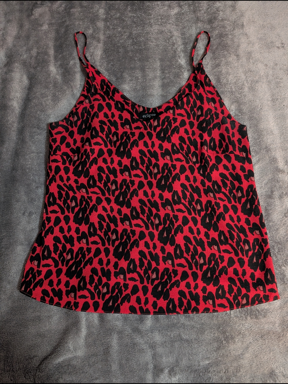 Eclipse Red and Black Leopard-Print Cami